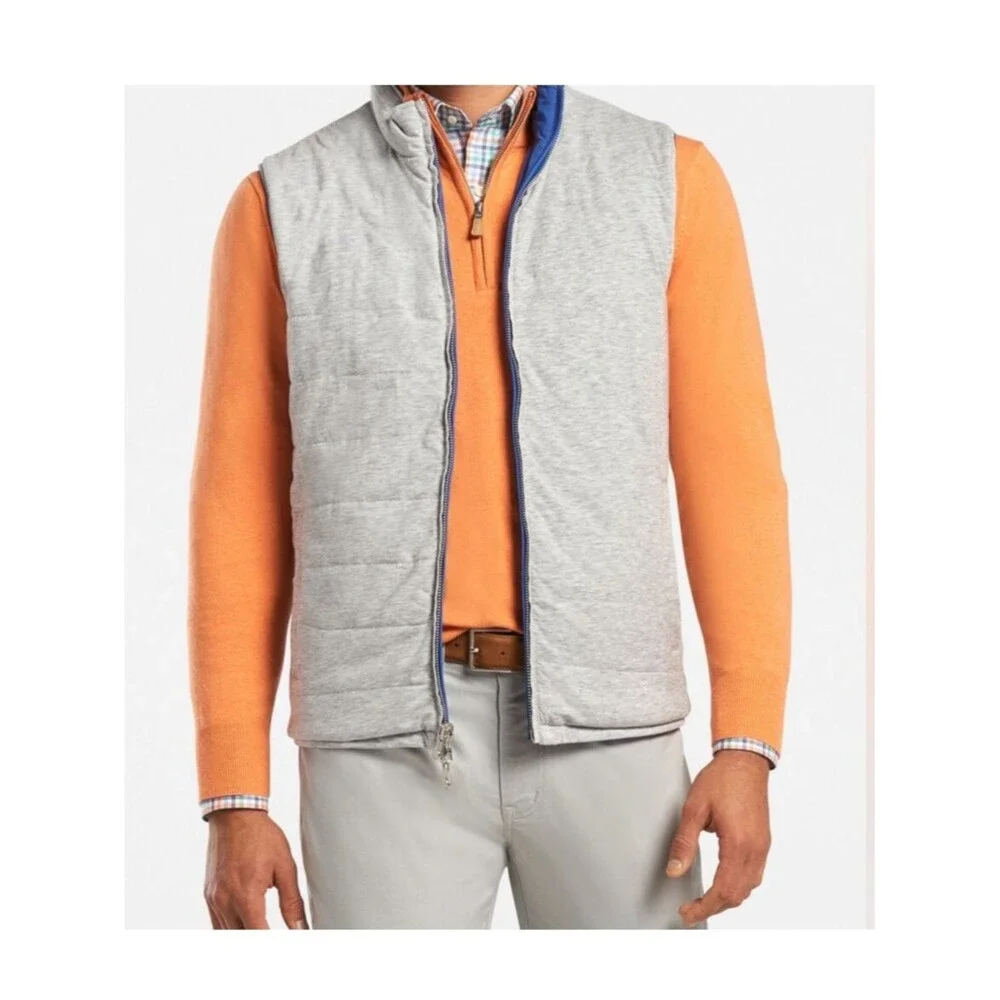 NEW Peter Millar Crown Blue Gray Reversible Full Zip Golf Vest Men’s Size XL